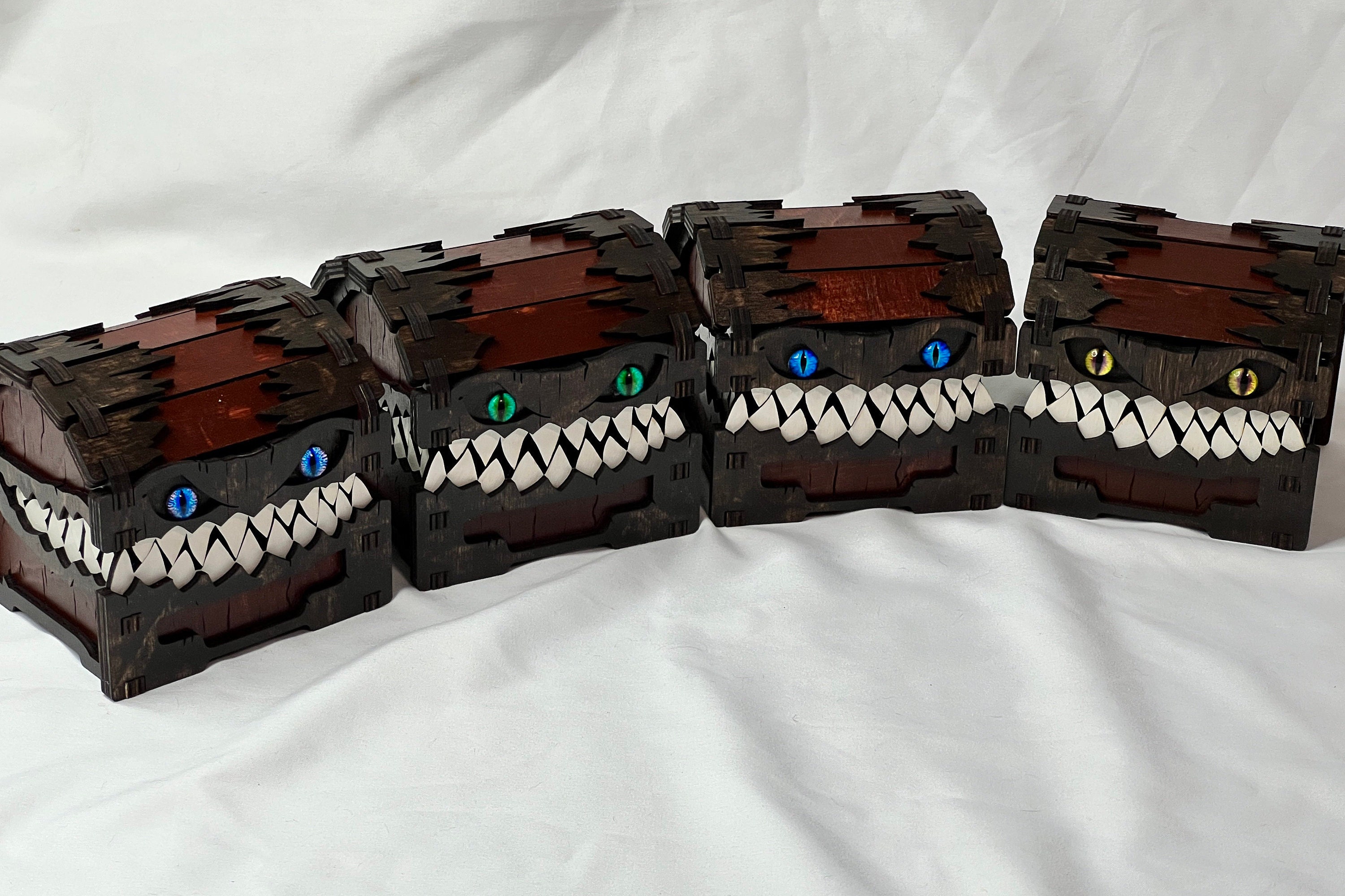 Mini Mimic Chest, Dice Box, Sticky Note Holder, Treasure of Trickery Etsy