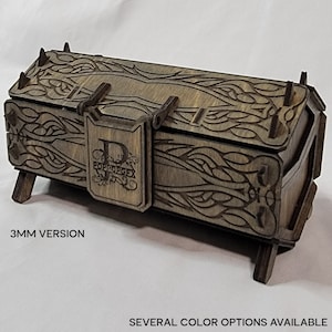 Customizable Gothic Vampire Chest for Dice and Keepsakes Handcrafted Storage Box, Perfect for Gamers & Collectors, Great Gift Idea Crypt Casket 3mm