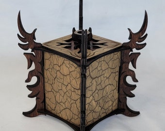 Mystic Flames Pencil Holder - Handcrafted Wood Desk Organizer - Fantasy Office Decor