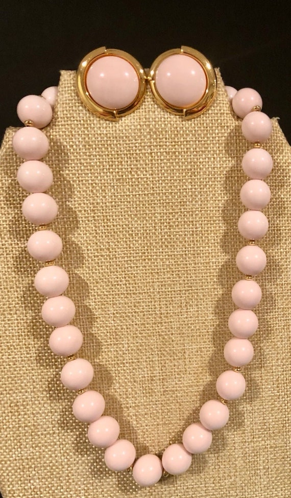 Monet Fashion Jewelry Faux Pearl Light Pink Clip-O