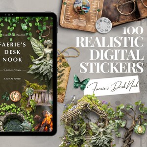 Pode incluir: Um download digital de 100 adesivos digitais realistas com um tema de floresta mágica. Os adesivos incluem uma variedade de elementos, como fadas, cogumelos, flores e árvores. Os adesivos são perfeitos para adicionar um toque de magia ao seu planejador digital, diário ou outros projetos.