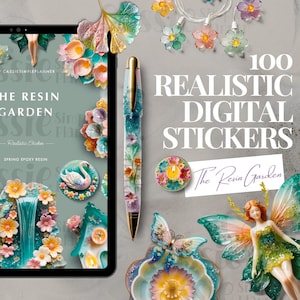 Realistischer Digitaler Aufkleber | Das Resin Gartenset