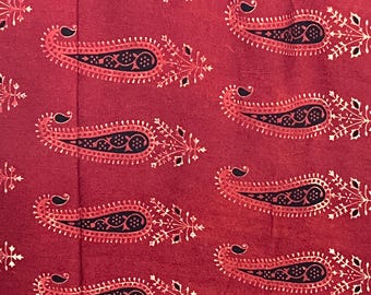 Ajrakh Print 100% Soft Rayon for Dressmaking, Cushions & Décor