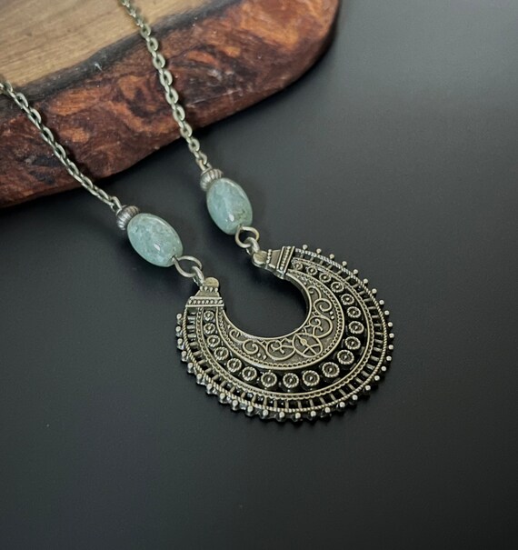 Boho Necklaces Bronze Necklaces Boho Necklaces for Women Bohemian Beaded Necklaces Statement Ethnic Necklaces Bronze Pendants Green Etsy Australia