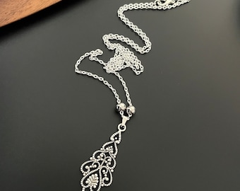 Boho Necklace for Women, Antique Silver Pendant, Minimalist Silver Charm Necklace, Bohemian Necklace, Choker Necklace, Boho Jewelry, Gift