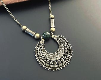 Boho Necklace for Women, Pendant Necklace, Antique Bronze Necklace, Bohemian Necklace, Statement, Choker, Chic Necklace, Boho Jewelry, Gift