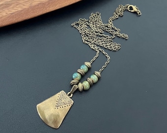 Boho Necklace, Women’s Necklace, Bohemian Necklace, Choker, Bronze beaded Necklace, Statement Necklace, Boho Jewelry, Gift