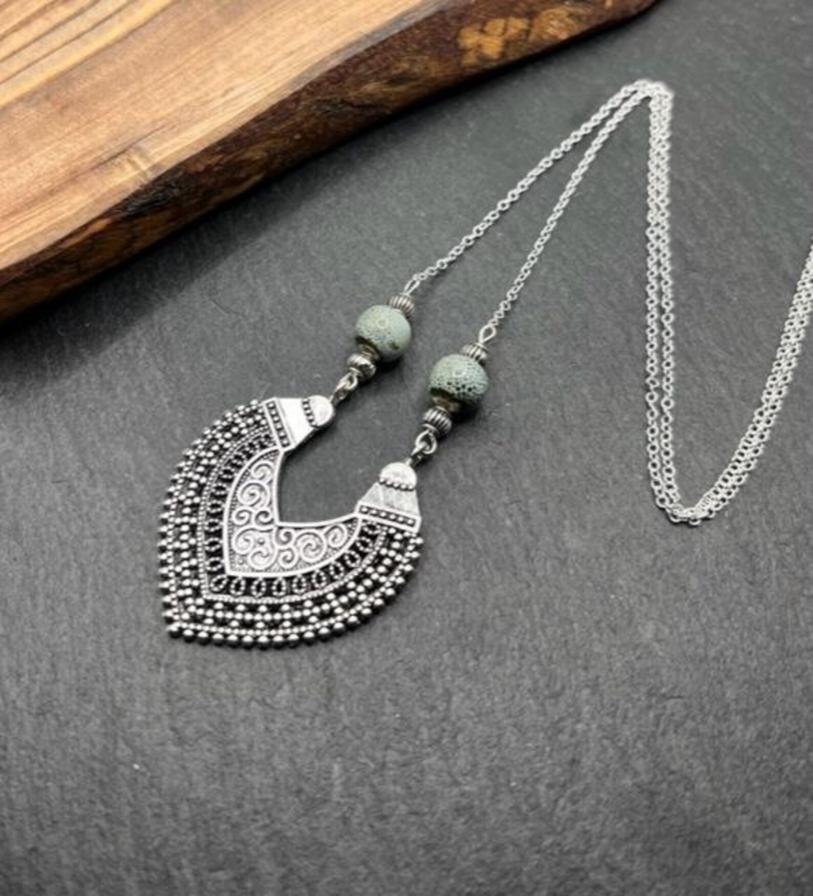 Boho Necklace Women's Long Necklaces Silver Ethnic Etsy