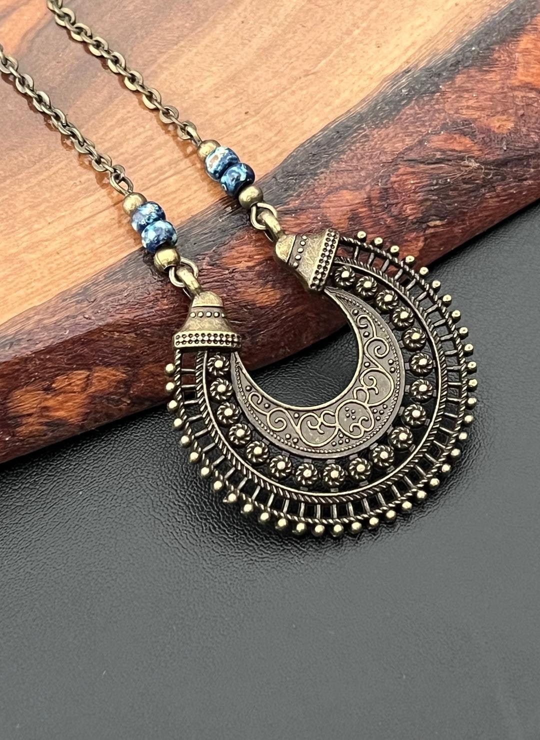 Boho Long Necklace, Women's Long Necklaces, Antique Bronze Necklaces