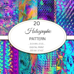 Lebendiges holografisches nahtloses digitales Papier, glänzender Hintergrund, warme und bunte Farben, holografisches Regenbogenmuster, kommerzielle Nutzung