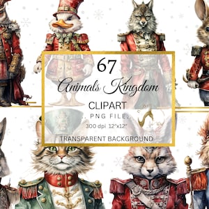 Animal Kingdom Clipart, Tiere in Kleidung, Tier PNG, Cartoon Tier Clipart, Märchen Tier Clipart, digitale transparente Kulisse PNG