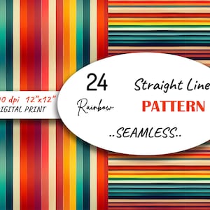 Rainbow Stripes Digital Paper Pack, Rainbow Patterns Digital Background, Scrapbook Paper, Rainbow Paper, Rainbow Wallpaper, Colorful stripes
