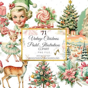 70+ Pink Mint Christmas Clipart Bundle Pastel Christmas Clipart PNG Bundle Snowman Digital Download Watercolor Clipart Character Transparent
