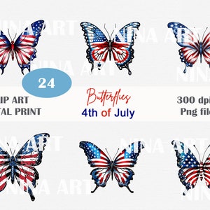 Farfalla patriottica, Farfalla del 4 luglio, Farfalla rossa bianca blu, Giorno dell'Indipendenza, File PNG, Creazione, Sublimazione, Uso commerciale