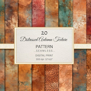 Texture autunnali rovinate, pacchetto di carta per album digitale con texture grunge, colori autunnali, carte autunnali, sfondi con texture grunge