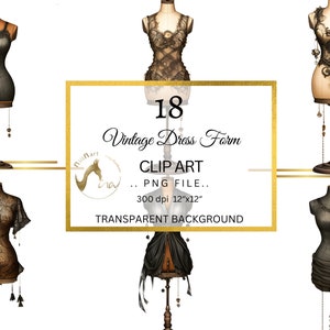Vintage Dress Forms, Vintage Mannequins, DIGITAL Victorian Dress Form Digital Collage Sheet Download, Digital Paper, Commercial Use