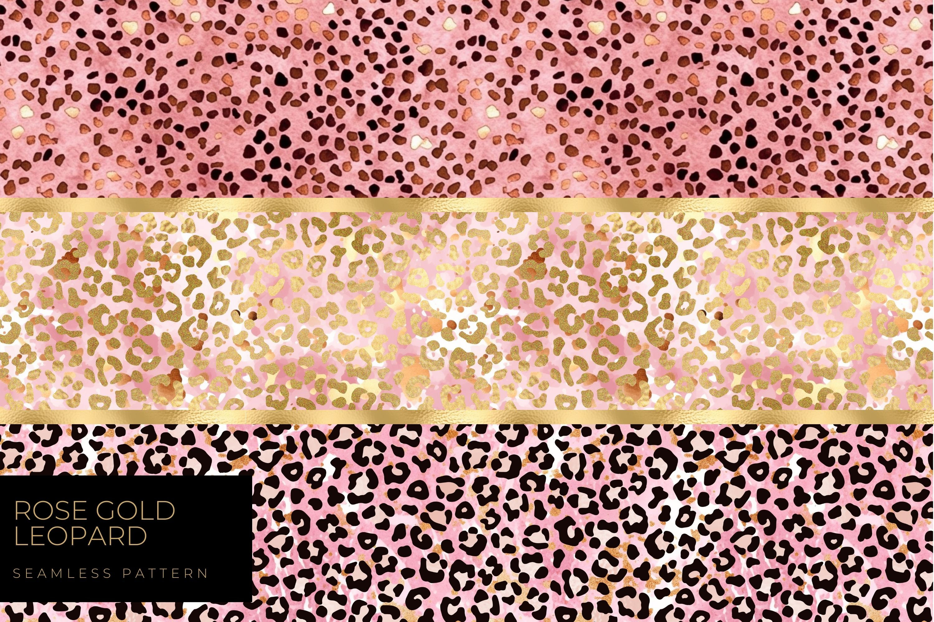 Rose Gold Leopard Digital Paper, Seamless Cheetah Print (digital ...