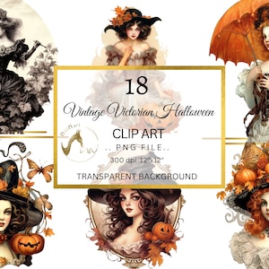 vintage aquarelle Halloween fille, aquarelle citrouille fille Clipart, aquarelle victorienne fille, vieux rouillé Halloween citrouille fille papier Craft