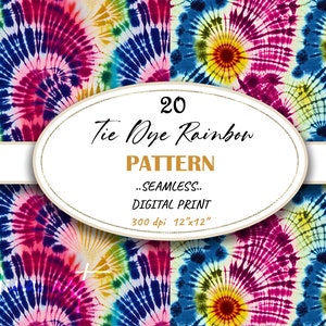 Rainbow Tie Dye Digital Paper, Tie Dye Pattern Digital Download, Digital Background, Fabric Print Paper, Vibrant Paper, Commercial Use