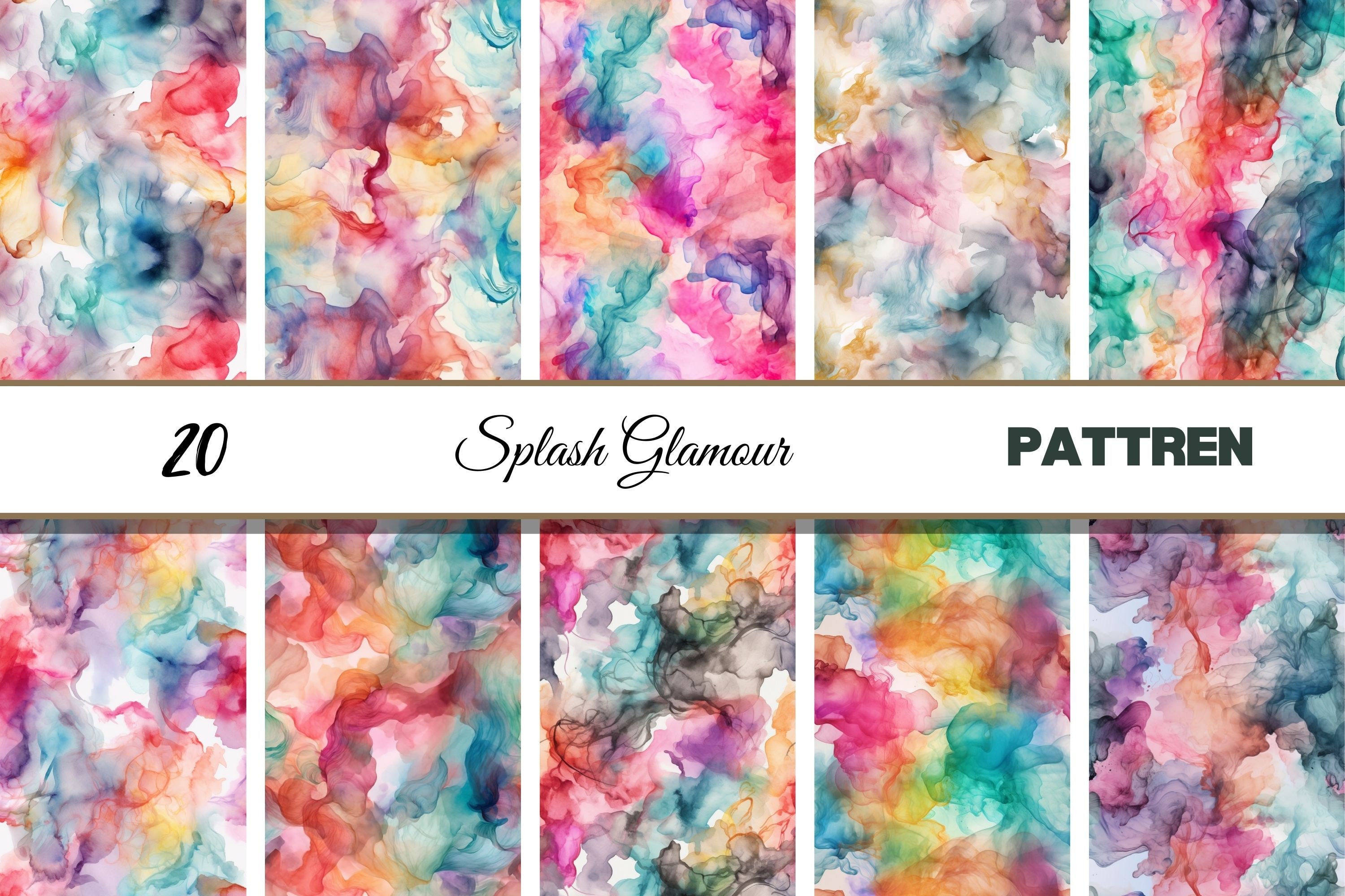 Watercolor Rainbow Digital Paper, Seamless Abstract Pattern (JPG ...