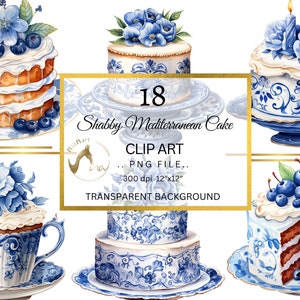 Imágenes prediseñadas de pastel mediterráneo, imágenes prediseñadas de pastel de bayas azules, imágenes prediseñadas de pasteles azules, imagen digital PNG transparente, descarga instantánea para uso comercial