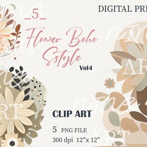 Original Floral Clipart - Neutral Floral Clipart - Floral Clipart - Premade Clipart - Autumn Clipart -Wedding Clipart-Premade Bouquets