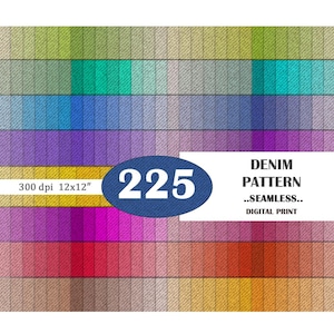 225 Seamless Denim Digital Pattern, 12x12 Rainbow paper Repeating Pattern, Digital Paper, Commercial Use Art File, Seamless Pattern-NiiiNart