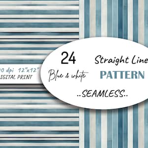 Carta digitale a righe bianche e blu baby, carta per bambini stampabile, carta a righe per baby shower, sfondi digitali, carta per album, shabby chic