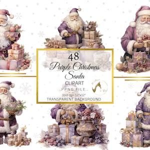 Weihnachtsmann Clipart 48 PNGs hohe Qualität, Kartenherstellung, Mixed Media, digitales Papier, Junk Journal, Handwerk, Weihnachtscliparts, digitaler Download