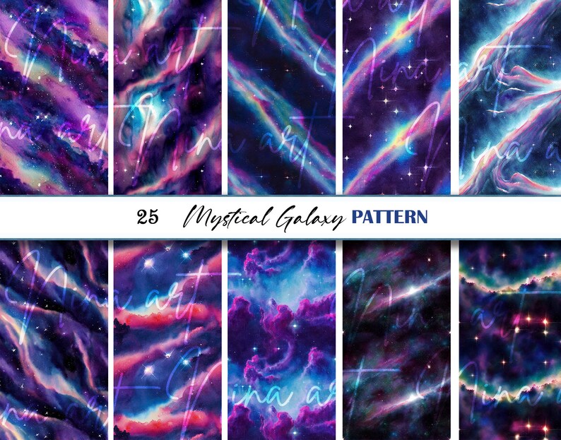 Watercolor Galaxy Digital Paper, Seamless Starry Night Pattern (JPG) - Etsy