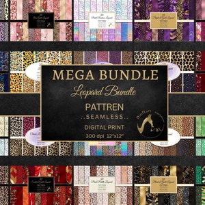 360 Seamless Leopard Print Papers in 12x12" 300 Dpi Planner Paper Scrapbook Paper Leopard Skin Animal Print patterns sublimation designs