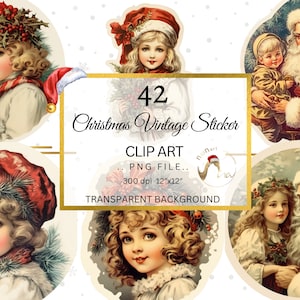 Watercolor Christmas Vintage Clipart, Painted Christmas Clipart, Christmas Illustrations PNG Graphics, Digital Download for Commercial Use