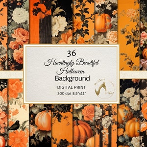 Halloween paper pack Halloween Background Paper, Vintage Halloween Paper, Grunge Paper, Creepy Background Paper, Vintage Shabby Floral paper