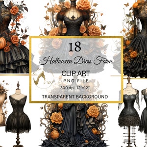 Halloween Vintage Dress Form Clipart, Vintage Dress Forms, Vintage Mannequins, Gothic Clipart, Dark Fantasy Mannequins, Commercial Use