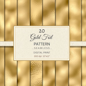 Gold foil digital paper, seamless gold foil textures, printable wedding backgrounds, shimmering textures, gold metallic foil, Commercial Use
