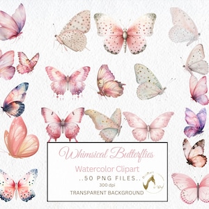 Aquarell wunderliche Schmetterlinge Clipart, rosa Schmetterlinge, rosa-rote Schmetterlinge, rosa-lila Schmetterlinge, rosa-gelbe Schmetterlinge, PNG Bild