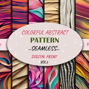 Exotic Fun Digital Patterns, Patterns, Digital Papers, Seamless Digital Patterns, Geometric Digital Paper, Commercial use, warm colors, vol2