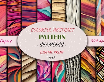 Exotic Fun Digital Patterns, Patterns, Digital Papers, Seamless Digital Patterns, Geometric Digital Paper, Commercial use, warm colors, vol2