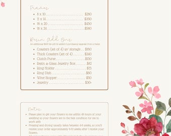 Wedding Bouquet Preservation- Reservation Only