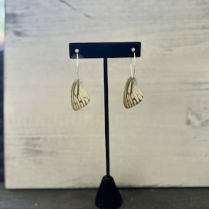Real, preserved butterfly wing hoop earrings