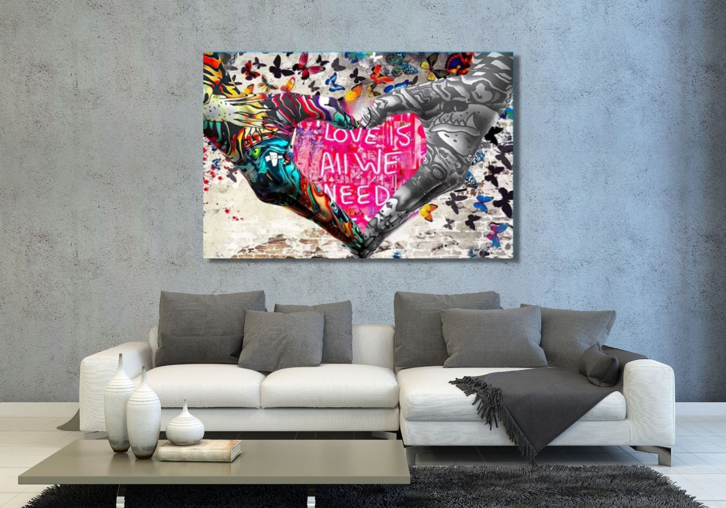 Banksy Love is All We Need Canvas Wall Art/poster/print/ Etsy