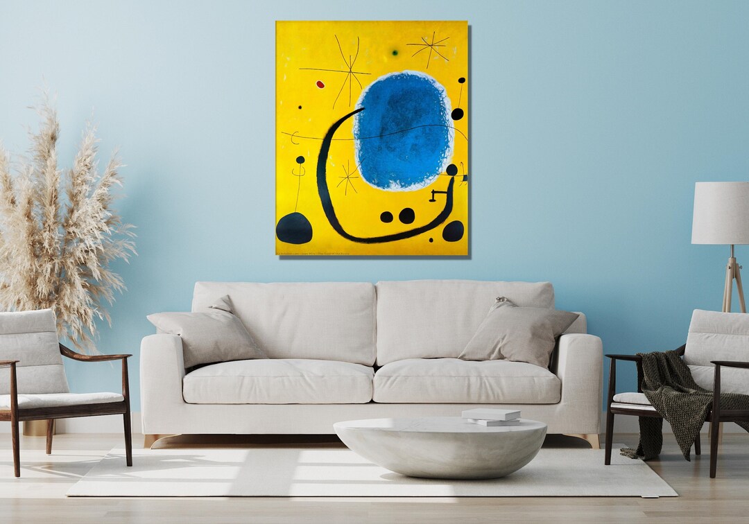 The Gold of the Azure 1967 by Joan Miro Exhibition Canvas Wall Etsy