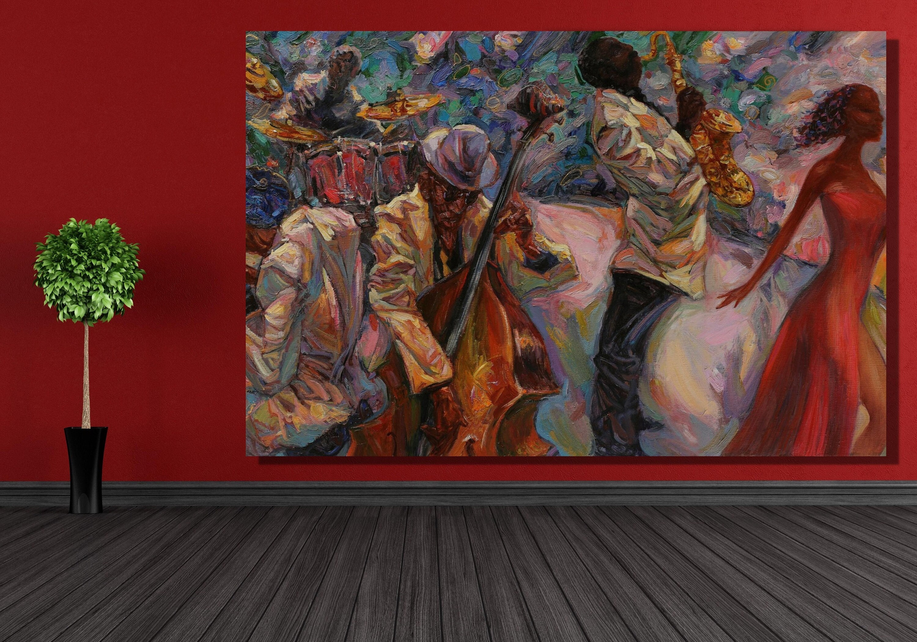 Jazz Canvas Wall Art African American Art Jazz Art Music Etsy