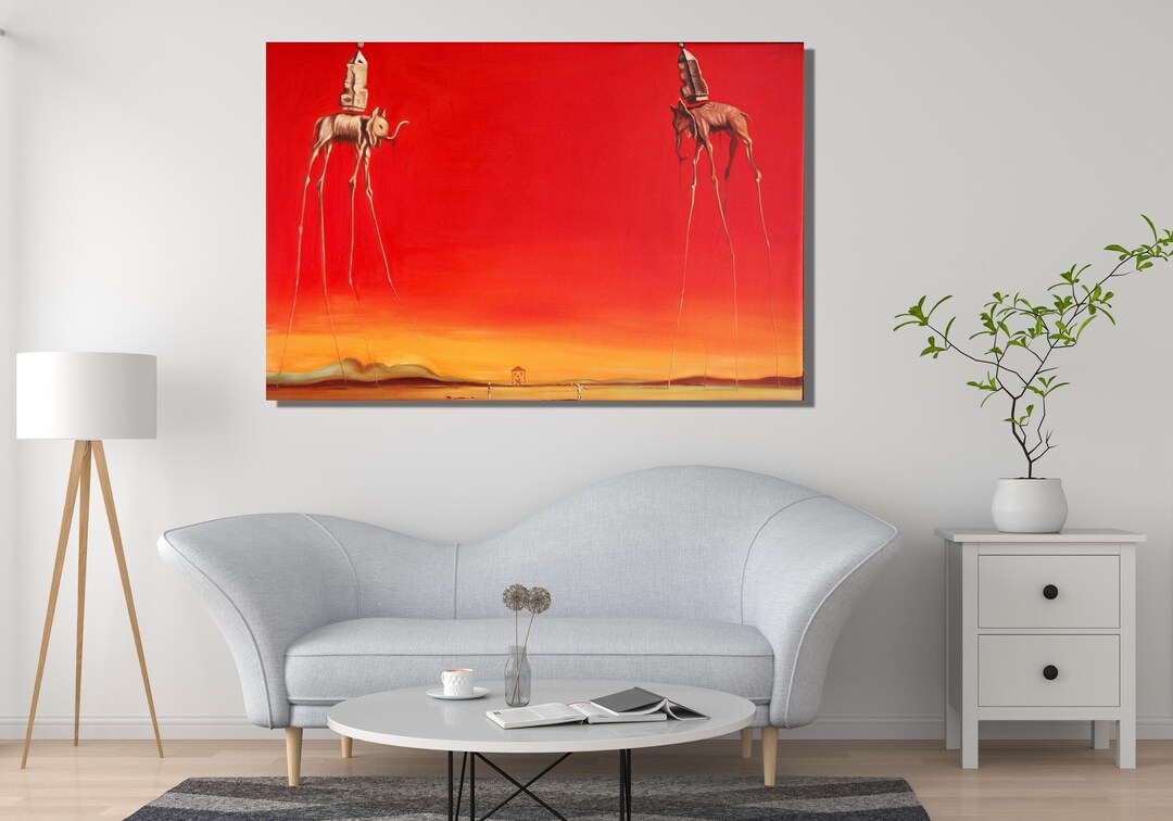 Salvador Dali the Elephants 1948 Canvas Wall Art,painting,poster,art ...