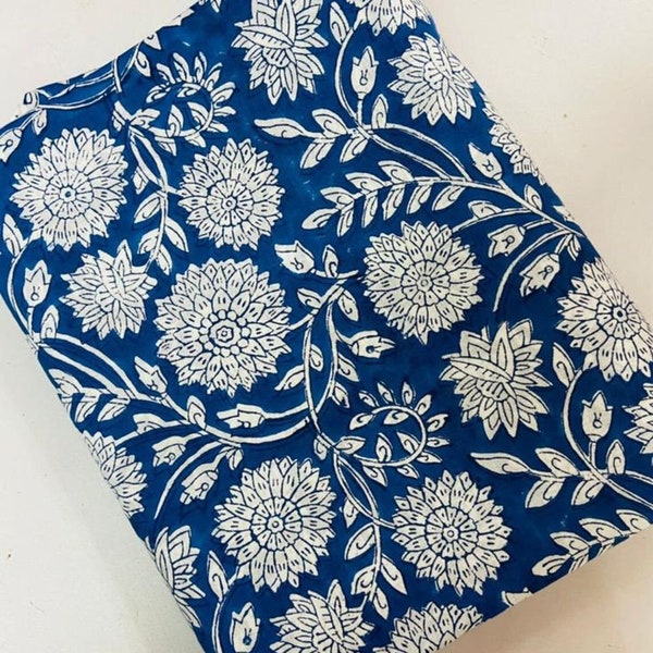 Printofab Flower Beautiful Hand Block Printed Fabric,Cotton Fabric, Indian Fabric,fabric by yard,Printed Cotton womens clothing,Linen fabric