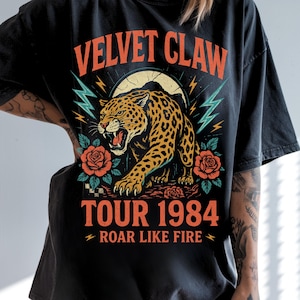 Velvet Claw Band Tee | Vintage Rock Concert Shirt | Retro Gothic Tour Graphic T-Shirt | Distressed Band Style Top