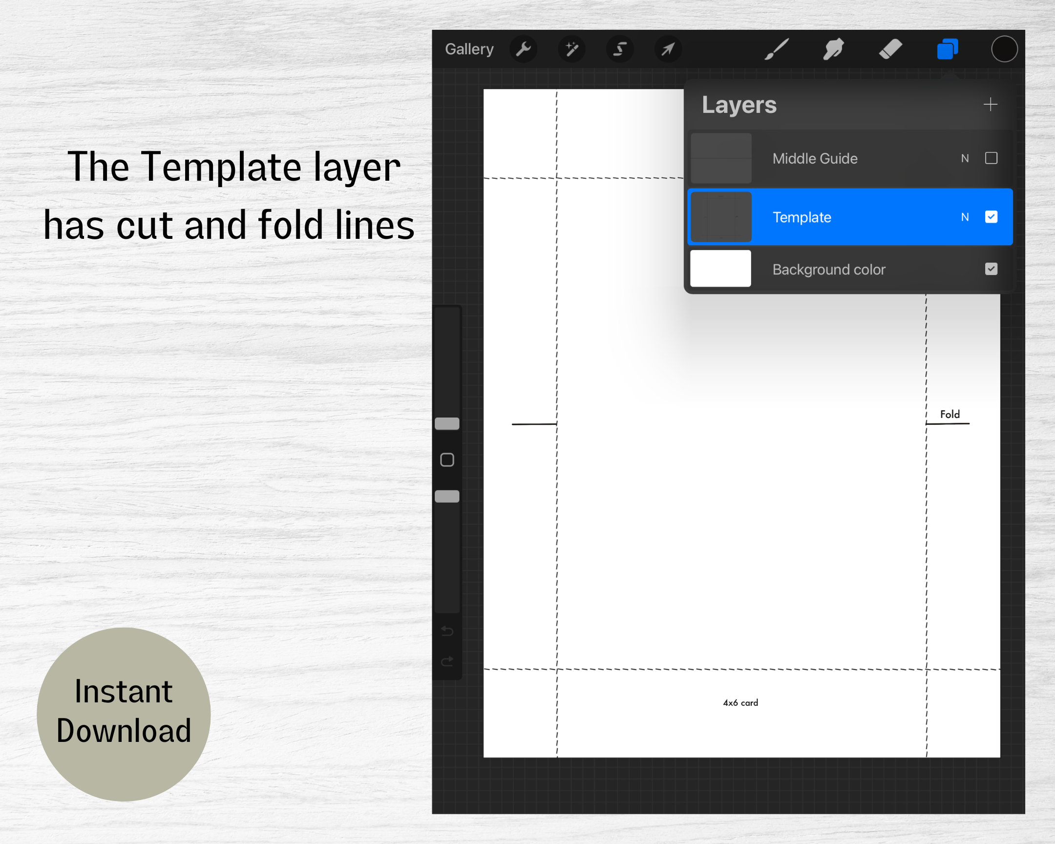 Procreate Greeting Card Template, 4x6 Card Template, Canvas With ...