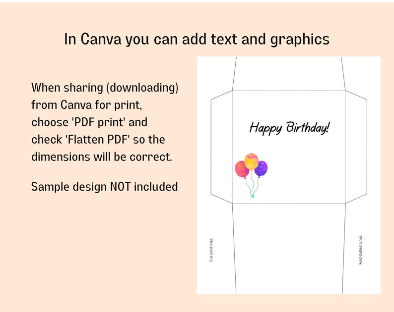 Printable Canva Template for 5x5 Envelope, 5x5 Envelope Template, DIY