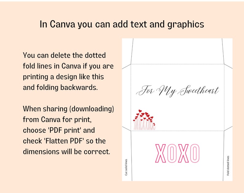 Printable A7 Envelope Template for 5x7 Card, Canva A7 Envelope Template