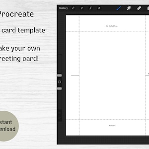 Modèle de carte de vœux Procreate, Modèle de carte 4x6, Canvas avec couche de carte pliable, Modèle 4x6 imprimable Procreate, téléchargement numérique
